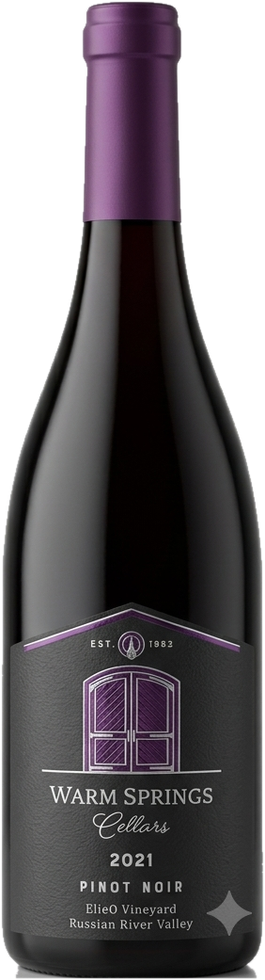 Warm Springs Cellars 2021 Pinot Noir, ElieO Vineyard